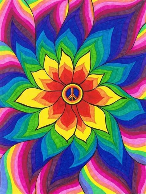 Pin By Diane On 6 Cross Stitch 6 Hippie Painting Peace Art Hippie Art