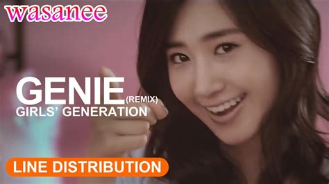 Girls Generation Snsd Genie Remix Version Line Distribution Color Coded Live Youtube