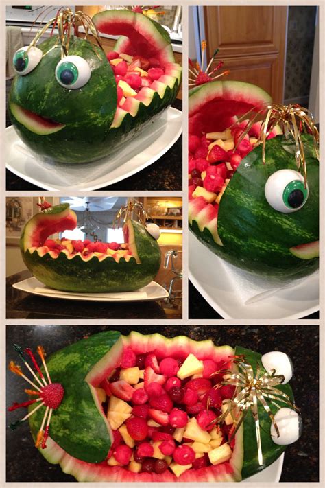 Watermelon fruit bowl. Carved whale watermelon | Watermelon fruit bowls, Watermelon, Fruit