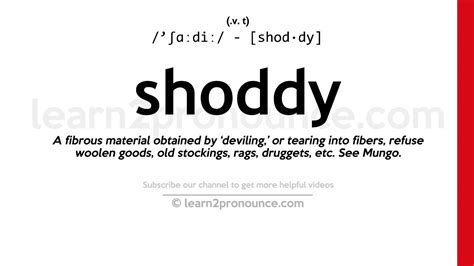 Pronunciation Of Shoddy Definition Of Shoddy Youtube