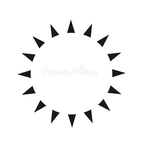 Vector Illustration Icon Depicting An Empty Circle With Rays Flat