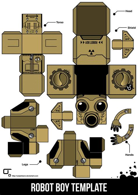 Robot Boy Template By Subjektzero On Deviantart Paper Robot Paper