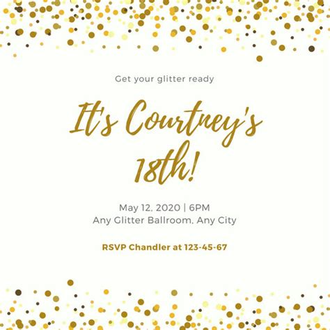 Gold Glitters Glamorous Party Invitation Templates By Canva