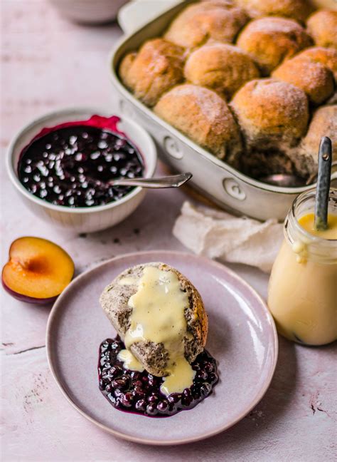 Sweet Poppy Seed Buns With Blueberry Compote Klara`s Life