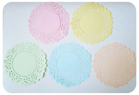 24 Mint And Peach Color Paper Doilies For Wedding Decoration Pack Etsy