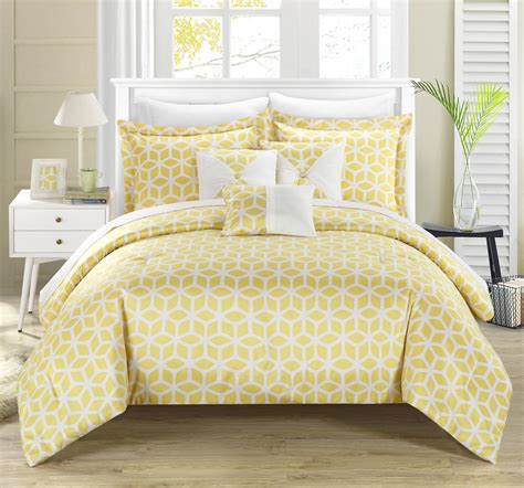 Buy yellow bed in a bag at macys.com! Chic Home 10-Piece Ritchelle Geometric Diamond Printed ...