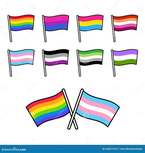 Lgbt Orgullo Banderas Conjunto Ilustraci N Del Vector Ilustraci N De Asexual Conjunto