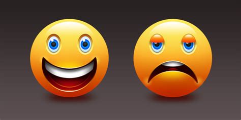 Happy And Sad Emoticons Icons Fribly