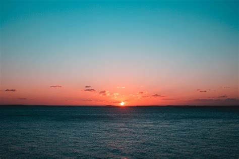 Wallpaper Sunset Sea Sun Horizon Clouds Hd Widescreen High