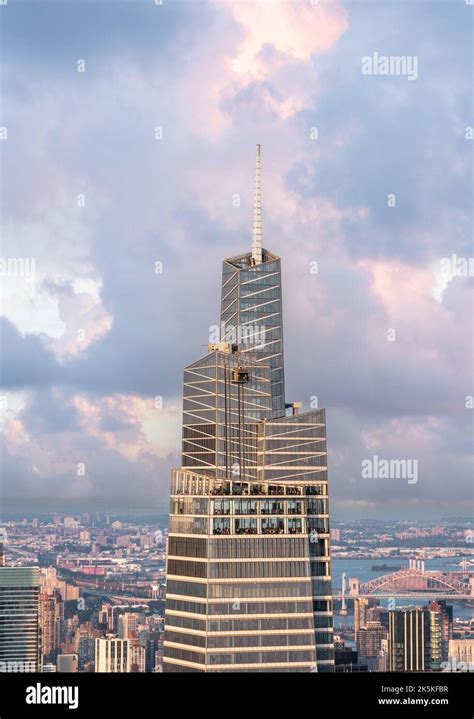 Business Skyscraper Tower Close Up With Beautiful Sky And Clouds Stock