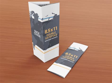 85 X 11 Double Gate Fold Brochure Mockups Vectogravic Design