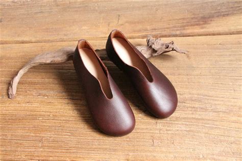 Handmade Soft Brown Women Shoesoxford Shoes Flat Shoes Etsy