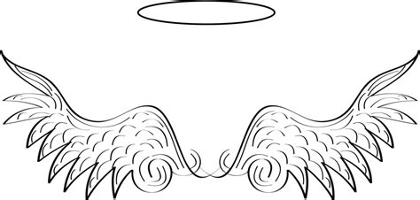 Angel Wings With Halo Vector