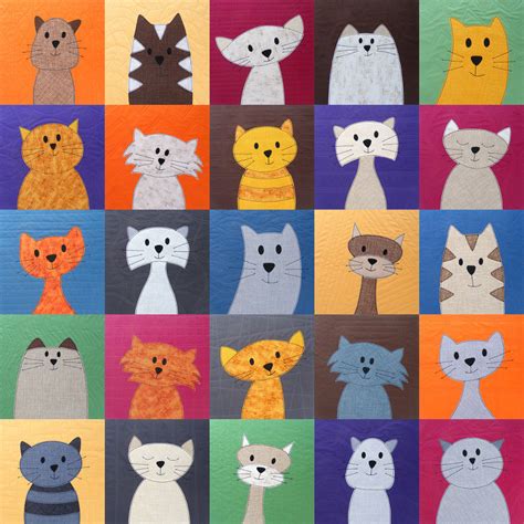 Cats Quilt Pattern Shiny Happy World