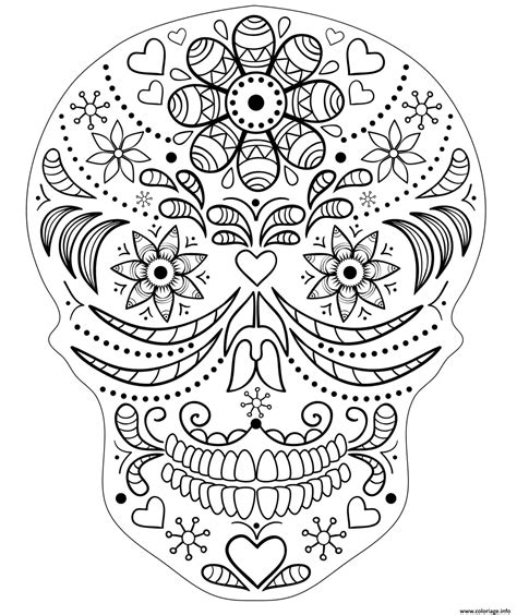 Coloriage Crane Squellette Halloween Mandala Dessin Halloween à imprimer