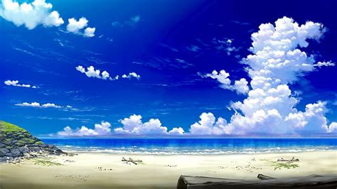5760x1080px free download hd wallpaper anime original sky cloud sky blue sea water
