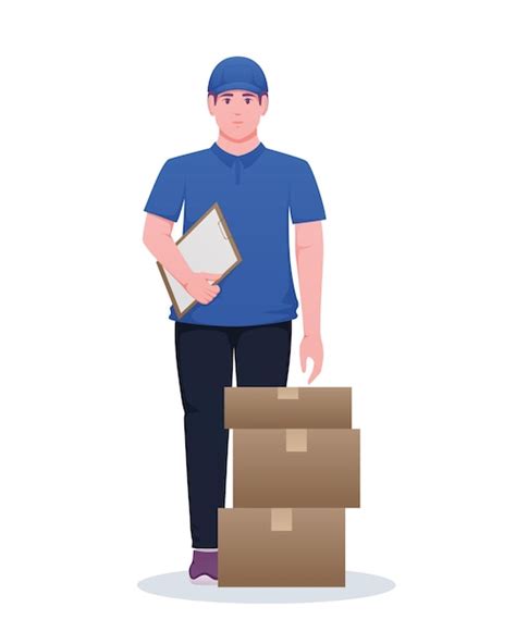 Premium Vector Delivery Courier People Service Vector Illustration