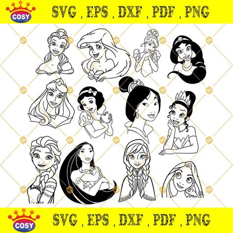 Disney Princesses Svg Bundle Disney Princess Svg Bundle Princess Svg