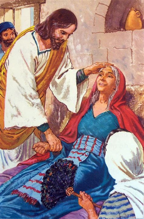 Jesus had been to the synagogue and upon leaving he went to the house where simon peter and andrew lived. Jesus by Paulachan: 64 Jesus healing Peter's Mother in Law
