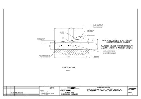Civil Engineering Standard Drawings Cgg408 Layback For ‘sm2 And ‘sm3