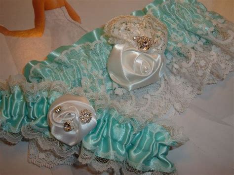 Wedding Garter Set Bridal Garters Tiffany Blue Garter Set Etsy