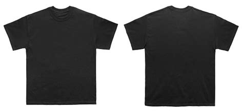 Blank T Shirt Color Black Template Front And Back View Stock Photo
