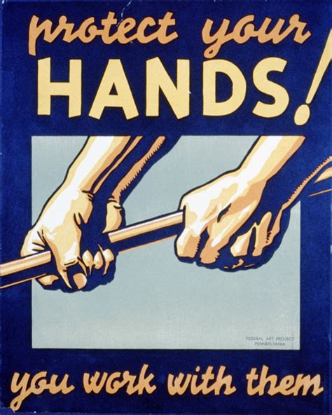 Protect Your Hands You Work With Them Poster Fonts In Use