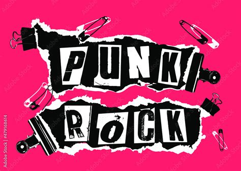 Fototapeta Punk Rock Lettering Font Study In The Style Of Punk Aesthetic On Pink Background Na