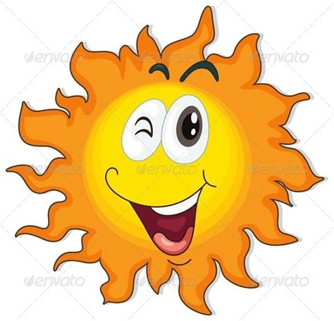 A Happy Sun Emoticon Clipart Illustration