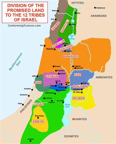 Map Of The Tribes Of Israel Zoning Map