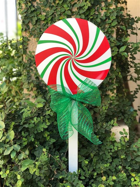 Large Christmas Lollipop Yard Decorations Etsy
