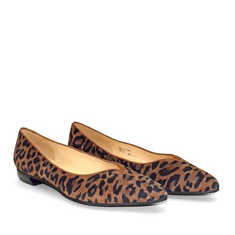 Krizia Flats In Leopard Print Suede Low Heels