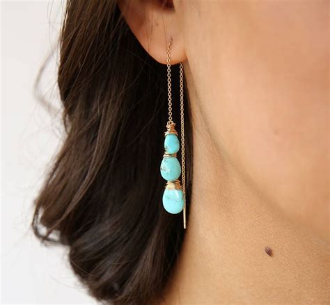Arizona Turquoise Ear Thread Ear Threads Turquoise Pretty Jewellery