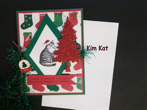 Kliban Cat Christmas Card Pop Up Funny Whimsical Glitter Tree Etsy