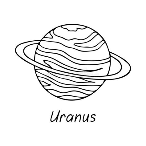 Doodle Of Uranus For Coloring Page Book Stock Vector Illustration Of