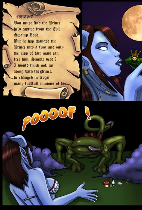 Rule 34 1girls 2013 Blizzard Entertainment Blue Skin Brown Hair Comic Comic Page Draenei Frog