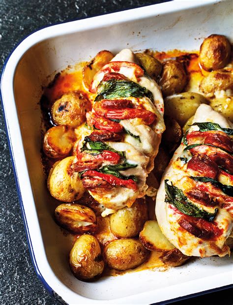 A good pasta bake is all about that golden brown melted cheese on top. Cheesy chorizo chicken recipe | Sainsbury's Magazine