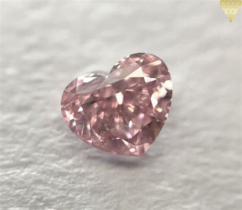 033 Carat Fancy Intense Pink Diamond Heart Shape Si2 Clarity Gia