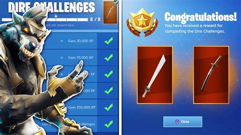 Dire Fully Upgraded Stage 6 Werewolf Skin Unlocked Pickaxe Dire Challenges Fortnite Season