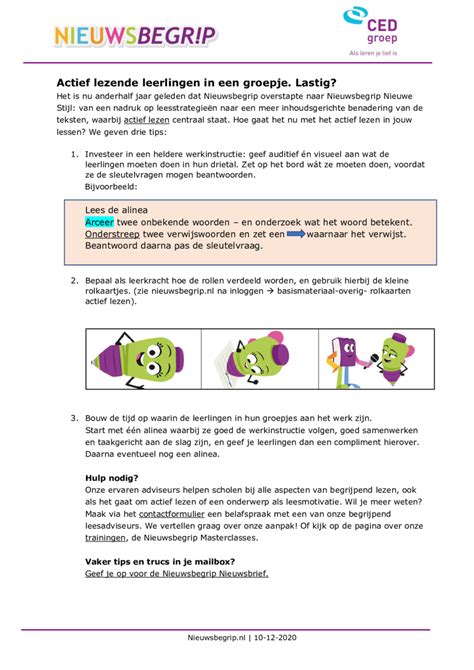 Drie Tips Voor Actief Lezen In Groepjes 2 Nieuwsbegrip