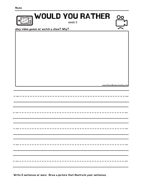 Free Opinion Writing Printable Kindermommacom 1st Grade Writing