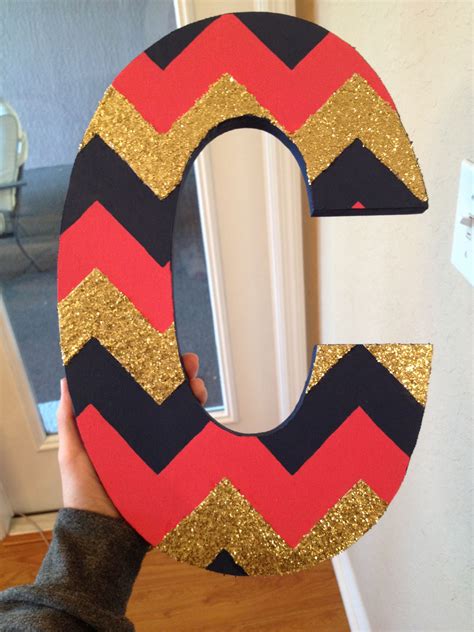 Diy Chevron Letter Initials Pink And Navy And Gold