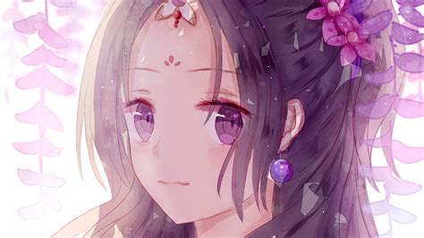 14 Purple Anime Girl Wallpaper Hd