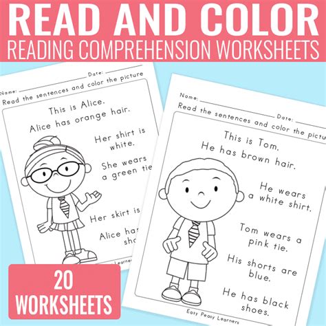English activities fun ways to teach english. Read and Color Reading Comprehension Worksheets for Grade ...