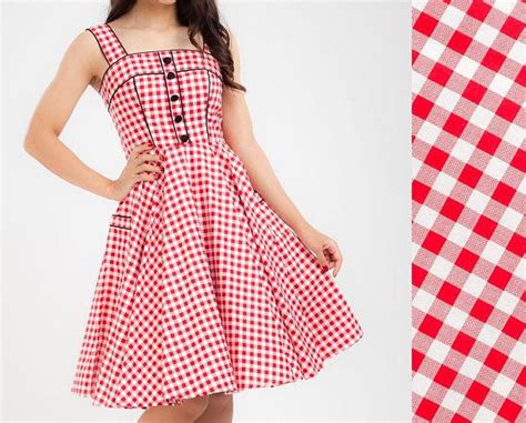 Red Gingham Dress Red Checkered Dress Summer Dress Red Vintage Etsy