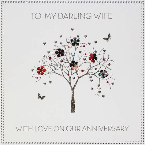 To My Darling Wife Large Handmade Anniversary Card Bly Tilt Art