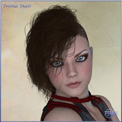 Prae Nisha Hair For V4 Poser 3d Models For Daz Studio And Poser
