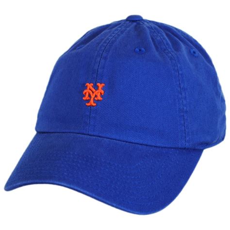American Needle New York Mets Mlb Micro Logo Strapback Baseball Cap Dad