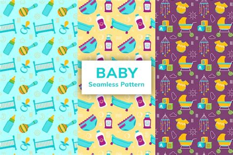 Baby Seamless Pattern Design Template Place