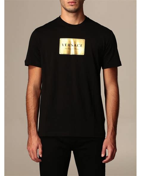 Versace T Shirt In Black For Men Lyst